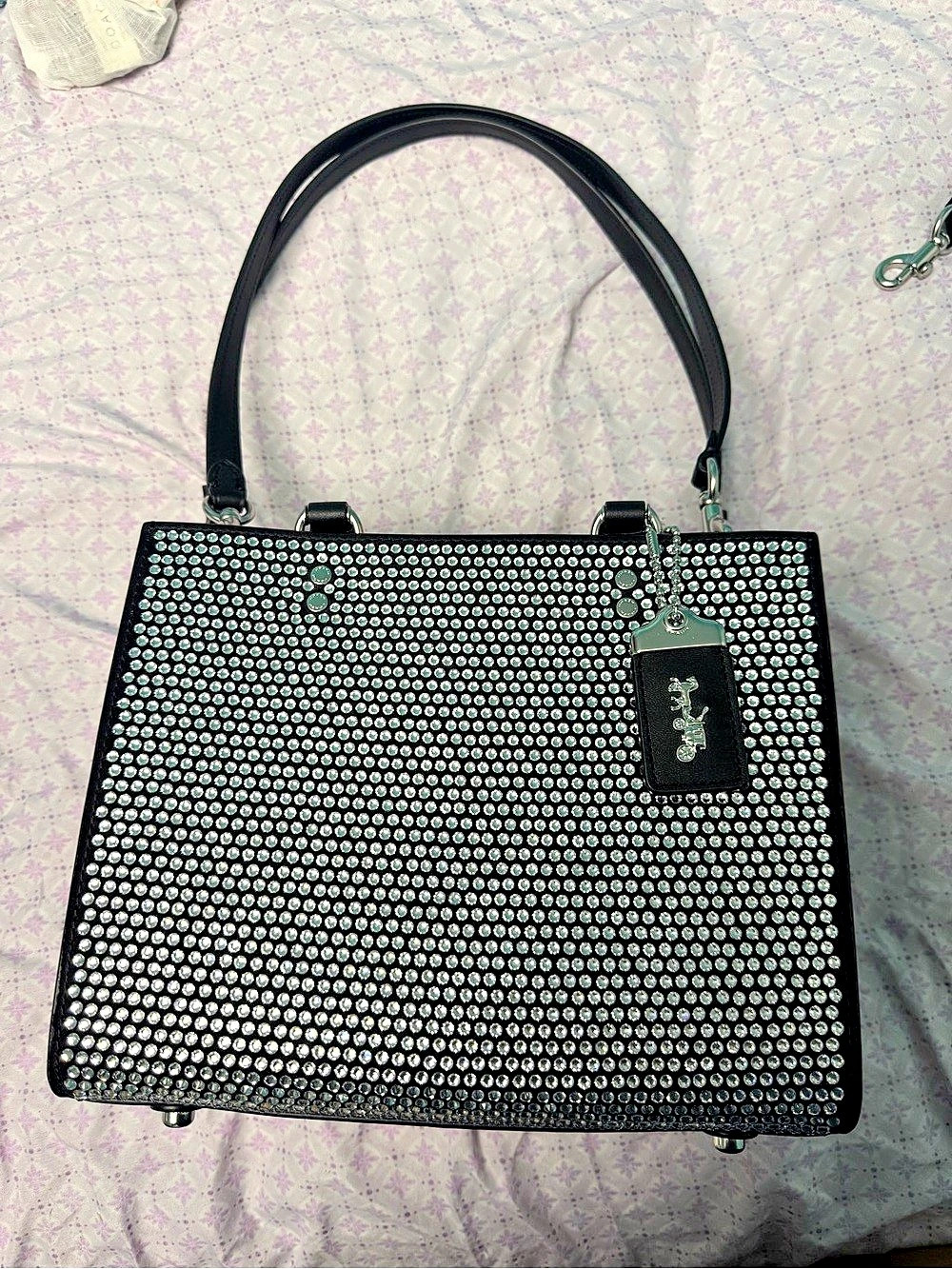 Coach Rogue 25 With Crystal Black Satchel